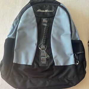 Eddie Bauer Two-Tone Backpack in Black and Blue, Great Condition